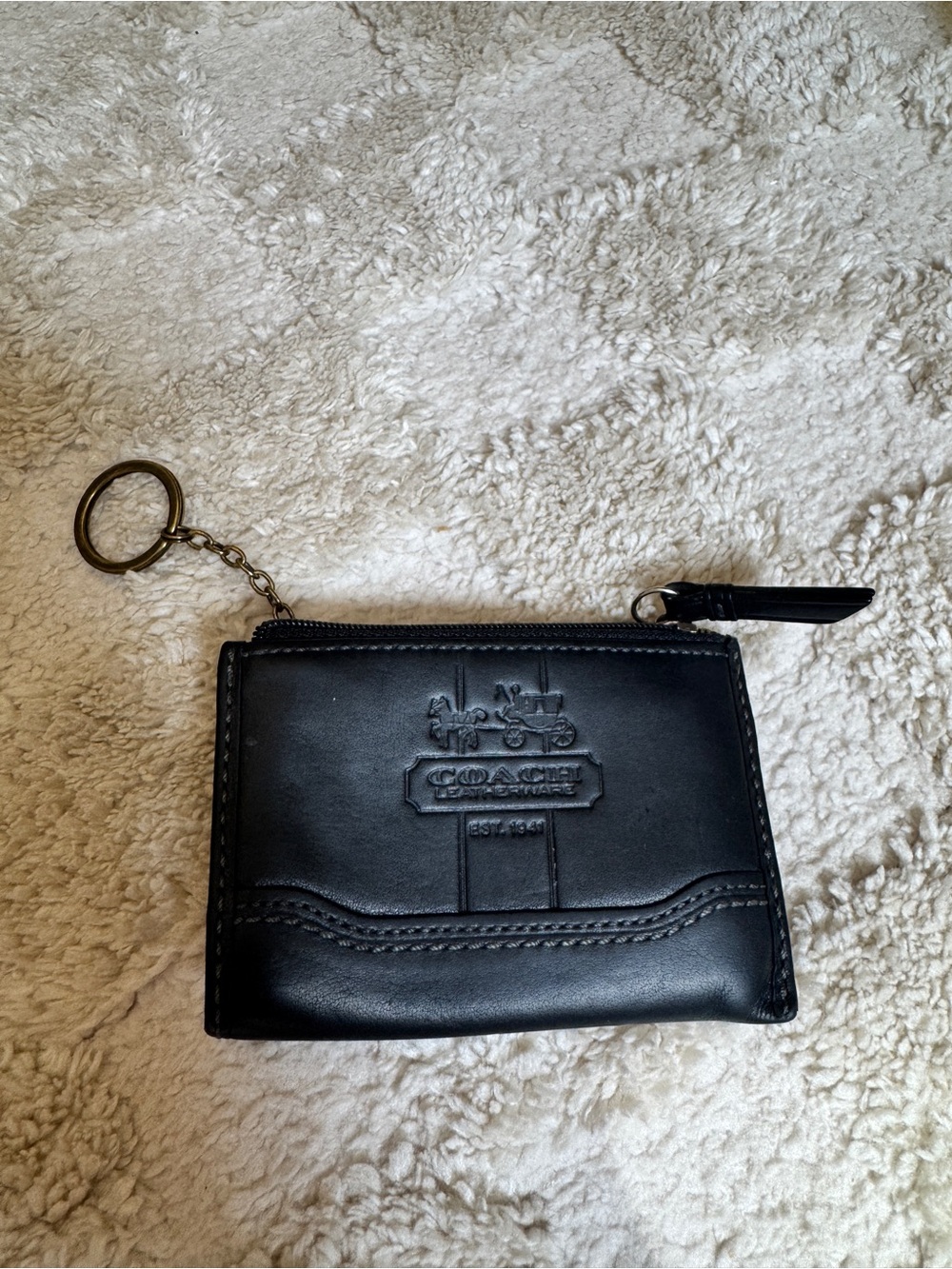 Coach Black Leather Card Holder | Pre-Loved with Light Wear